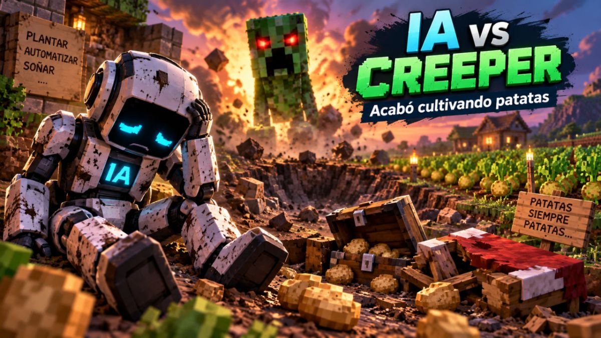 Un Creeper “rompió” a GPT-6 Astra: perdió todo en Minecraft y pasó horas cultivando patatas